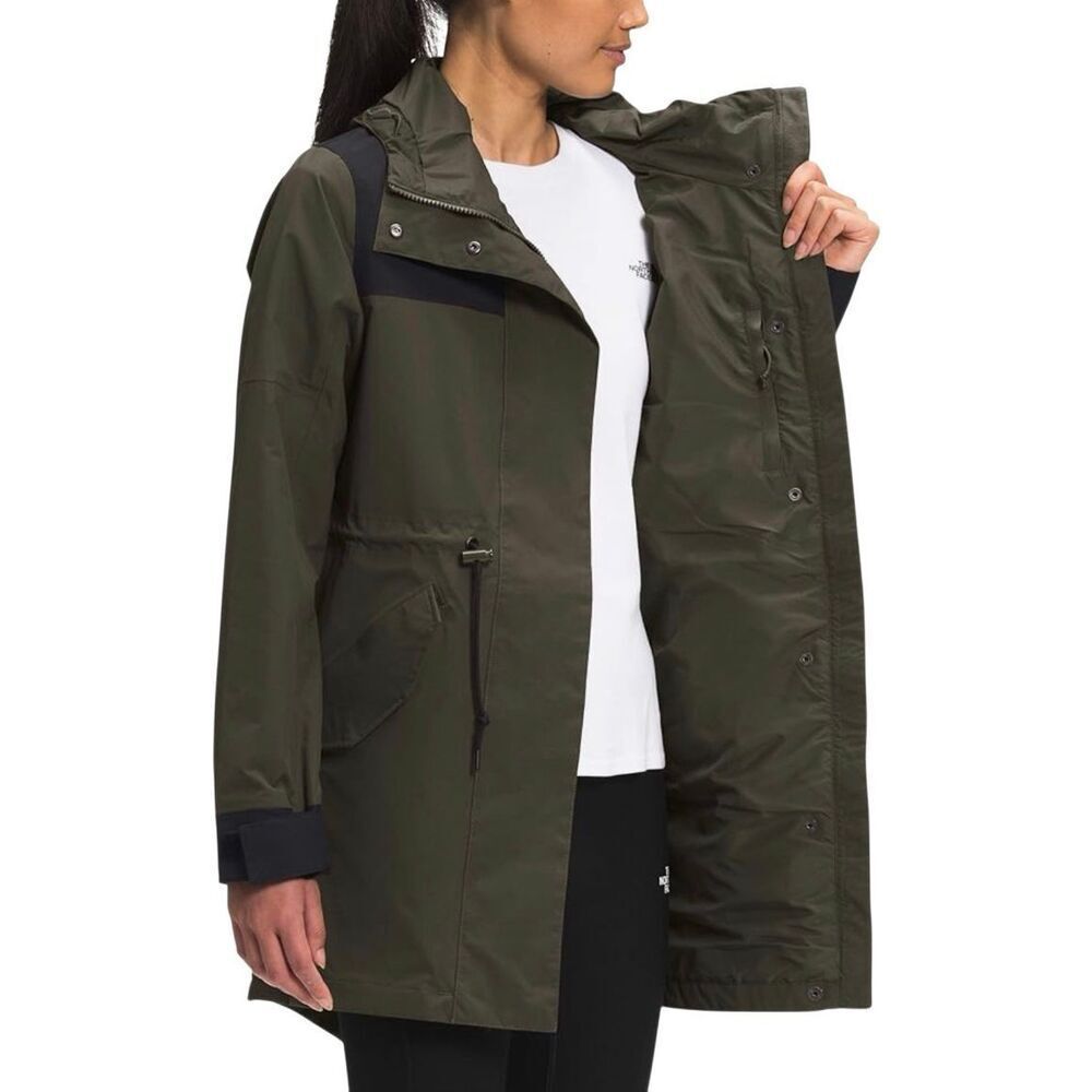 The North Face Women's Metroview Trench Taupe Green/TNF Black Medium - Picture 3 of 10